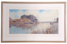 Stephen John Batchelder (1849 - 1932), watercolour, The Old Ferry, 30 x 60cm