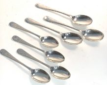 Mixed Lot: four matching Edward VII tea spoons of Old English pattern, reeded and chased design,