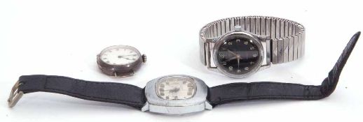 Mixed Lot: Gent's early/mid-20th century Rodania Incabloc wrist watch with green luminous hands