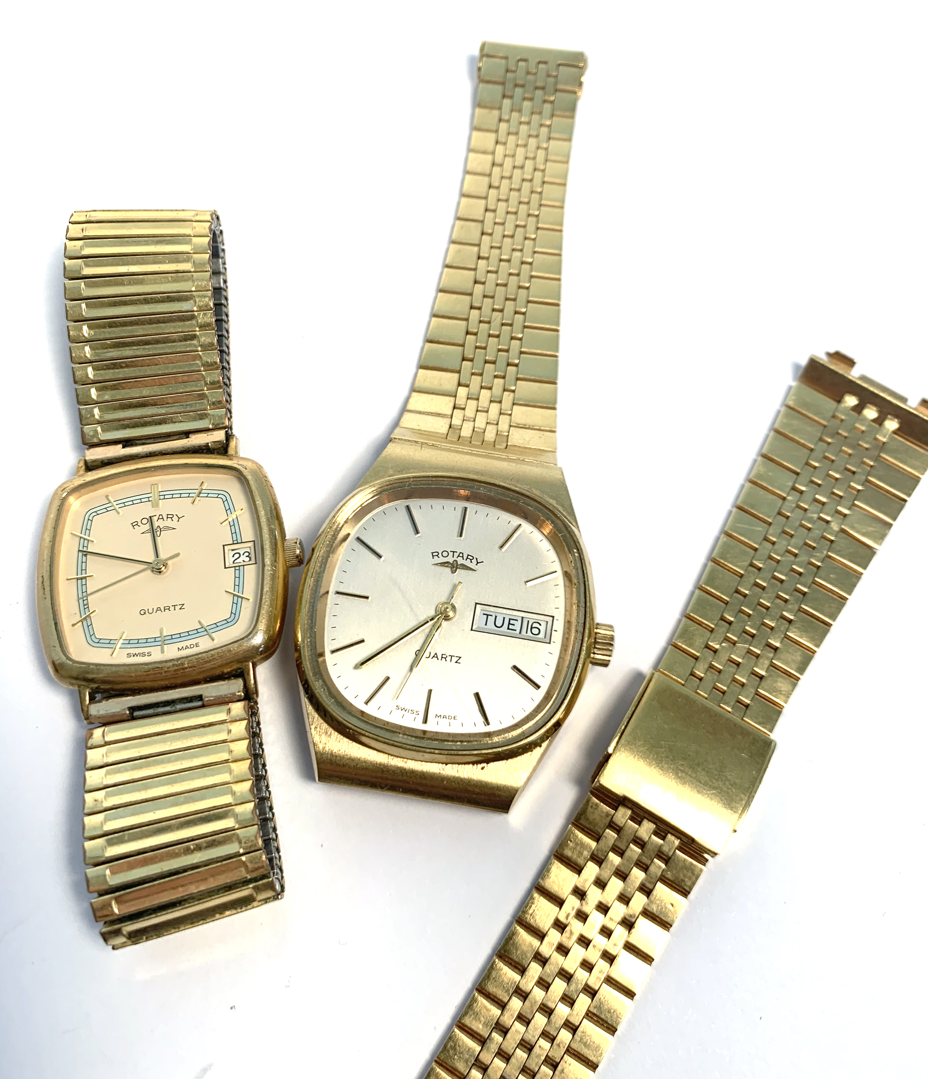 Mixed Lot: comprising two various gold plated and stainless steel Rotary quartz centre seconds