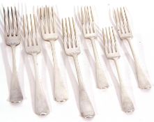 Mixed Lot: collection of silver forks to include four Old English pattern table forks, various dates