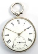 Last quarter of 19th century American silver cased open face lever watch, A W Co - Waltham, Mass,