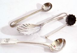 Small mixed lot: Georgian style caddy spoon with shell bowl bearing the Queen Elizabeth II Jubilee