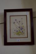 FRAMED WATERCOLOUR OF FLOWERS, SIGNED LOWER RIGHT M DOUGLAS 85, 55 X 44CM