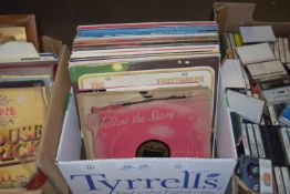 BOX CONTAINING VINTAGE LPS TO INCLUDE THE SOUL OF IRELAND, TANGO TIME AND THE WORLD OF BRASS BANDS