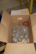 BOX CONTAINING GLASS WARES, MAINLY CUPS ETC