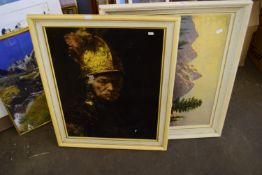 FRAMED AND ONE UNFRAMED PICTURES AND PRINTS - PORTRAITS ETC