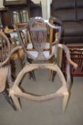 LATE 19TH/EARLY 20TH CENTURY SINGLE CARVER CHAIR (FRONT LEGS REPLACED), 95CM HIGH