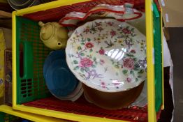 BOX CONTAINING MIXED CHINA WARES, PLATES ETC