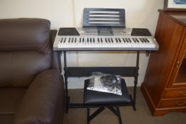 ROCKJAM RJ-661 KEYBOARD AND STAND, PLUS STOOL, PLUS HEADPHONES AND INSTRUCTION MANUAL