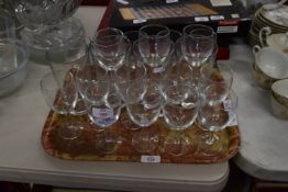 TRAY OF WINE GLASSES