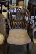 EARLY 20TH CENTURY SPINDLE BACK CHAIR, 88CM HIGH