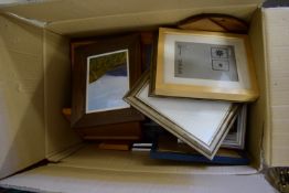 BOX CONTAINING MIXED PICTURE FRAMES, VARIOUS SIZES