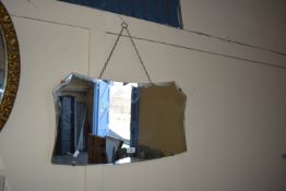 20TH CENTURY WALL HANGING MIRROR, 66CM WIDE