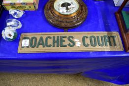 METAL SIGN FOR ROACHES COURT