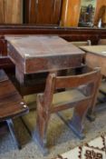 VINTAGE LIFT TOP SCHOOL DESK WITH INTEGRAL CHAIR, WIDTH APPROX 68CM