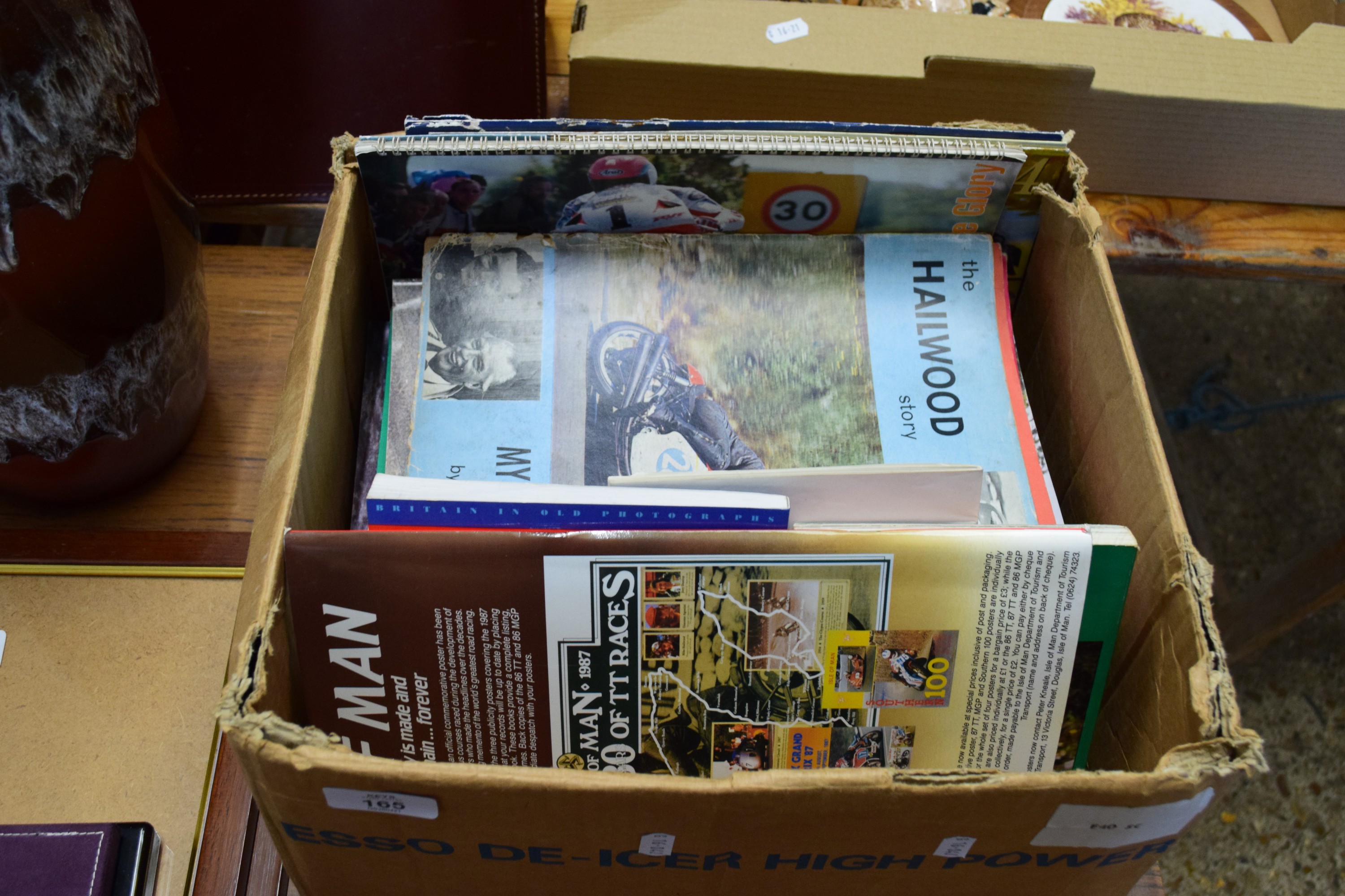 BOX CONTAINING MOTORING MAGAZINES, MOTORCYCLE SPORT ETC