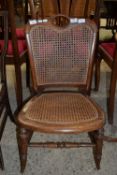 LOW CANE SEATED CHAIR, HEIGHT APPROX 77CM