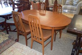 1970S FOLDING OVAL TABLE TOGETHER WITH A SET OF FOUR MATCHING CHAIRS, TABLE APPROX 92 X 154CM
