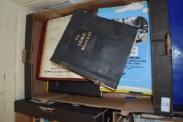 BOX CONTAINING MAINLY MOTORING DATA MANUALS 1950S-60S AND 70S