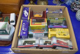 BOX CONTAINING SMALL TOY CARS INCLUDING CORGI ETC