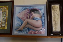 ORIGINAL PAINTING OF A YOUNG GIRL ASLEEP BY KRYS-LEACH