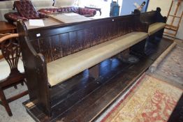 VINTAGE PAINTED PINE SETTLE OR PEW, LENGTH APPROX 264CM