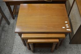 NEST OF THREE REPRODUCTION TABLES, WITH TURNED LEGS, LARGEST WIDTH APPROX 62CM