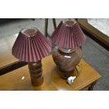 TWO VARIOUS TABLE LAMP BASES
