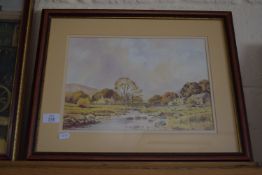 FRAMED WATERCOLOUR, SIGNED PETER J BURKE, APPROX 24 X 34CM