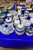 POLISH BOLESLAWIECZ POTTERY KITCHEN WARES WITH FLORAL DESIGNS