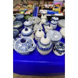 POLISH BOLESLAWIECZ POTTERY KITCHEN WARES WITH FLORAL DESIGNS