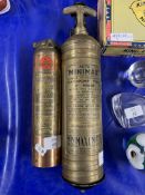 TWO OLD STYLE FIRE EXTINGUISHERS BY PRIMEX