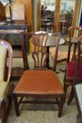 GOOD QUALITY UPHOLSTERED MAHOGANY DINING CHAIR, WIDTH APPROX 55CM