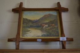 SMALL PICTURE OF HIGHLAND CATTLE, SIGNED MCGREGOR, APPROX 20 X 24CM