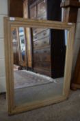 MODERN WOOD FRAMED MIRROR, TOTAL SIZE APPROX 77 X 94CM