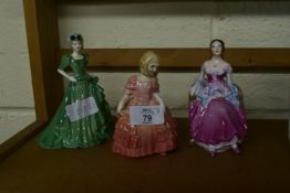 QUANTITY OF SMALL CERAMIC FIGURES INCLUDING ROYAL DOULTON "ROSE"