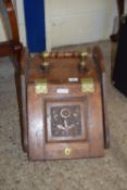 OAK COAL SCUTTLE, WIDTH APPROX 35CM