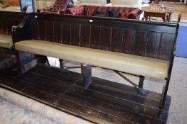 PAINTED PINE PEW OR SETTLE, LENGTH APPROX 199.5CM