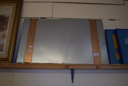 MID 20TH CENTURY TWO-TONE FRAMELESS MIRROR, APPROX 69 X 41CM
