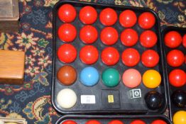 Full set of snooker balls