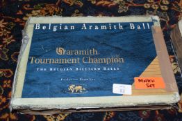 Set of Belgian Aramith snooker balls