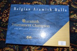 Set of Belgian Aramith snooker balls