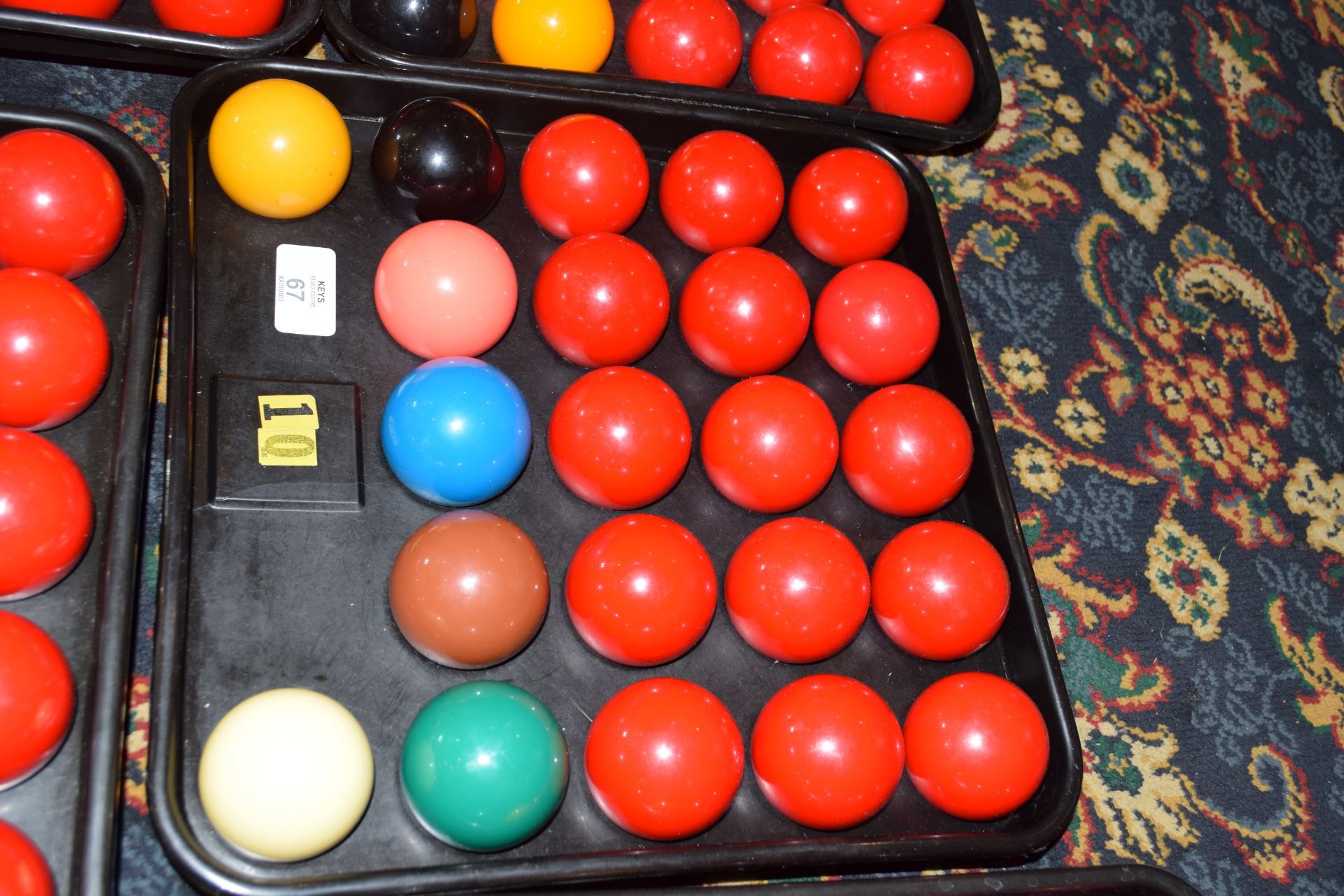 Full set of snooker balls