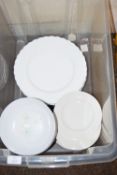 Box of mixed serving plates and bowls