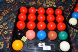 Full set of snooker balls