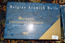 Set of Belgian Aramith snooker balls