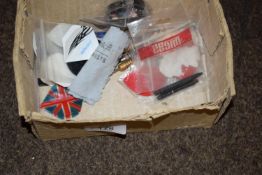 Box of mixed dart flights and darts