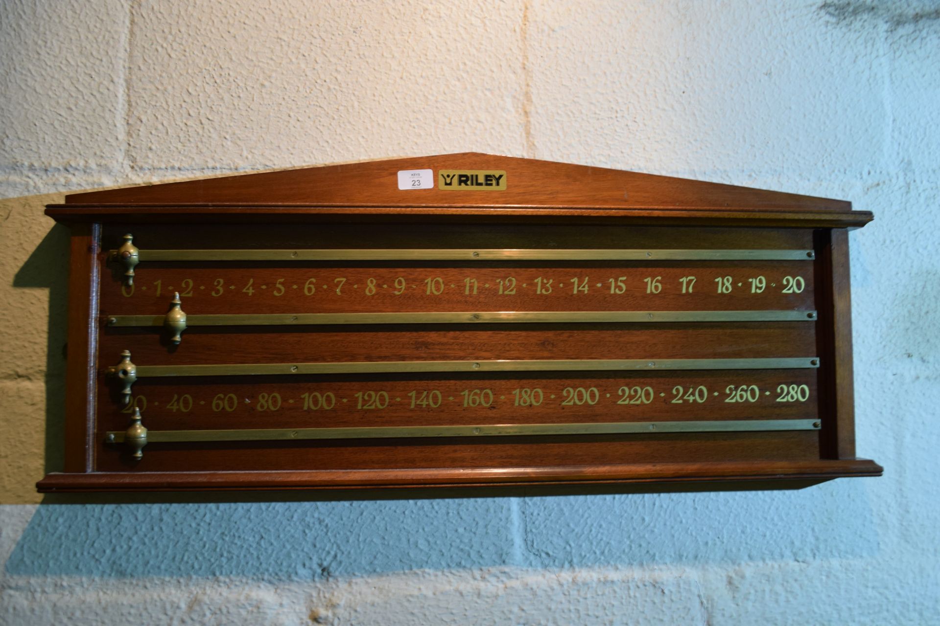 Riley snooker score board, width approx 92cm