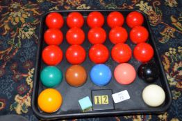 Full set of snooker balls